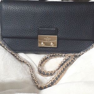 KATE SPADE LEATHER CLUTCH W/ UNBRANDED NEW CROSSBODY STRAP